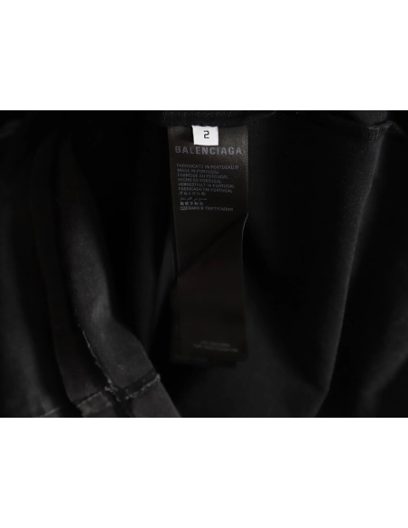 Balenciaga washed-out Paris Tower lettering short-sleeved T-shirt,All order with free shipping Balenciaga