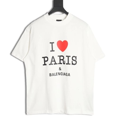 Balenciaga 24SS Valentines Day limited edition heart print short-sleeved T-shirt,All order with free shipping Balenciaga