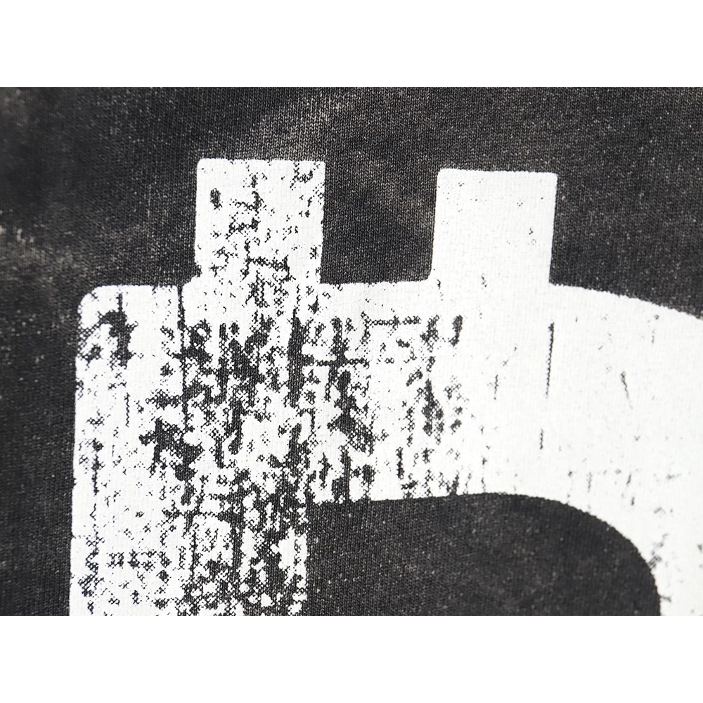 Balenciaga BLCG24ss heavy washed distressed large double B graffiti short-sleeved T-shirt,All order with free shipping Balenciag