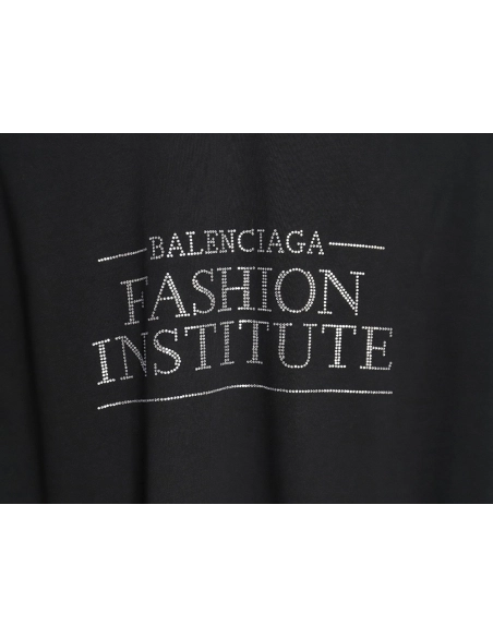 Balenciaga 24SS new FASHION INSTITUTE letter hot diamond short-sleeved T-shirt,All order with free shipping Balenciaga