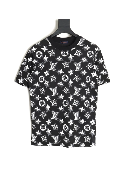 Reps Louis Vuitton all over print shadow short sleeve T-shirt,All order with free shipping Reps Louis Vuitton