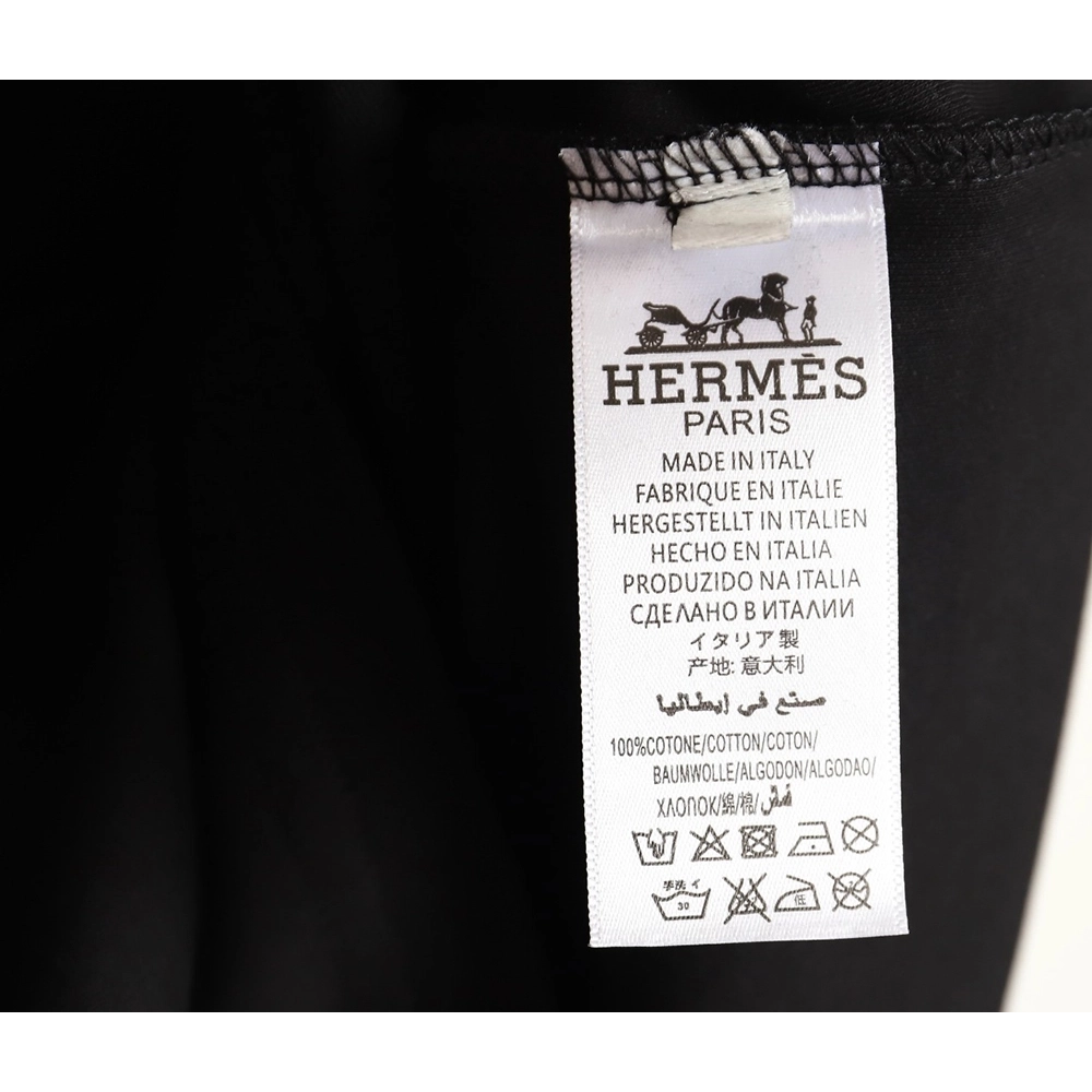 Hermes Orange Circle Embroidered Short Sleeve T-Shirt TSK1,All order with free shipping Hermes