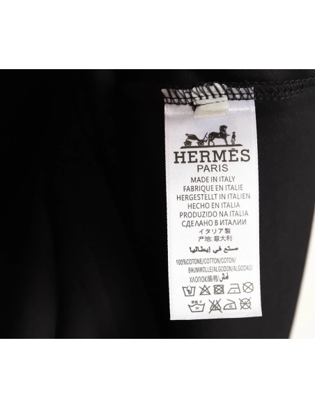 Hermes Orange Circle Embroidered Short Sleeve T-Shirt TSK1,All order with free shipping Hermes