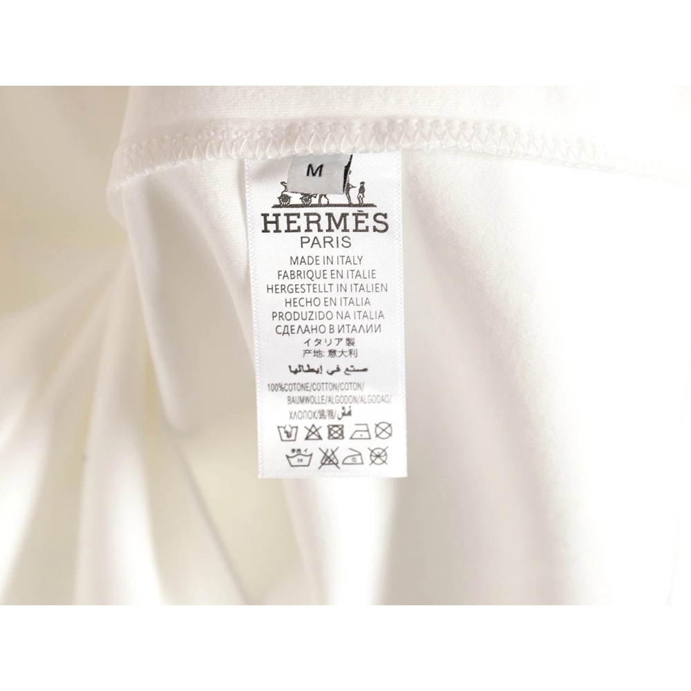 Hermes Orange Circle Embroidered Short Sleeve T-Shirt,All order with free shipping Hermes