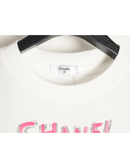 Chanel hand-painted watch dial graffiti short-sleeved T-shirt,All order with free shipping Chanel