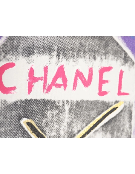 Chanel hand-painted watch dial graffiti short-sleeved T-shirt,All order with free shipping Chanel