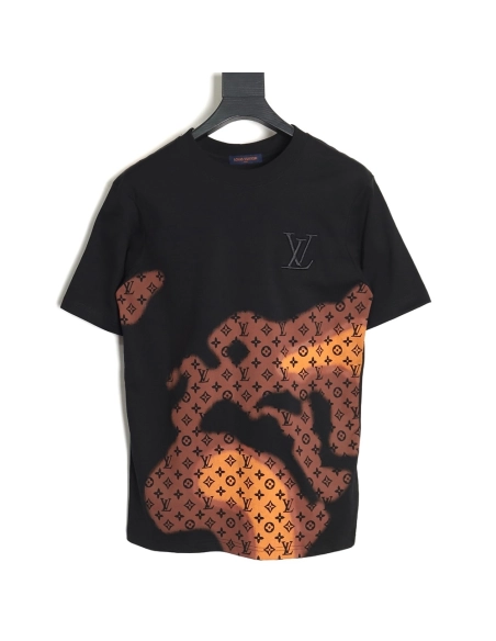 Reps Louis Vuitton monogram gradient embroidered short-sleeved T-shirt,All order with free shipping Reps Louis Vuitton