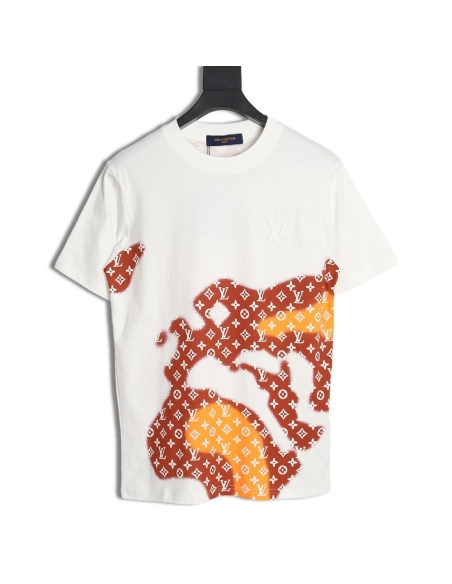 Reps Louis Vuitton monogram gradient embroidered short-sleeved T-shirt,All order with free shipping Reps Louis Vuitton