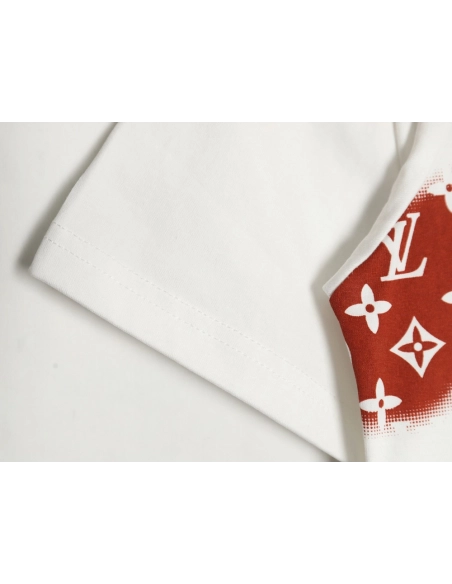 Reps Louis Vuitton monogram gradient embroidered short-sleeved T-shirt,All order with free shipping Reps Louis Vuitton