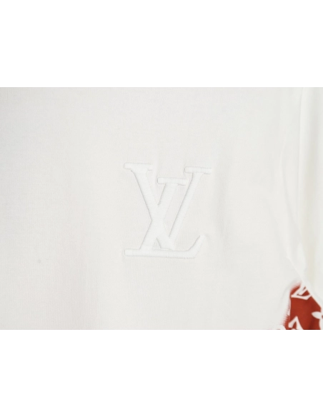 Reps Louis Vuitton monogram gradient embroidered short-sleeved T-shirt,All order with free shipping Reps Louis Vuitton