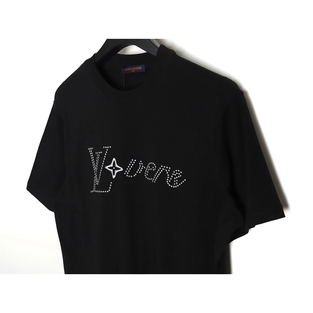 Reps Louis Vuitton Fei Dong employee letter embroidered short-sleeved T-shirt TSK2,All order with free shipping Reps Louis Vuitt