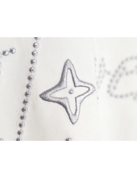 Reps Louis Vuitton LV Fei Dong employee letter embroidered short-sleeved T-shirt TSK1,All order with free shipping Reps Louis Vu