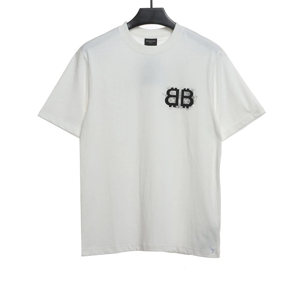 Balenciaga Double B Embroidered Short Sleeve T-Shirt TSK1,All order with free shipping Balenciaga