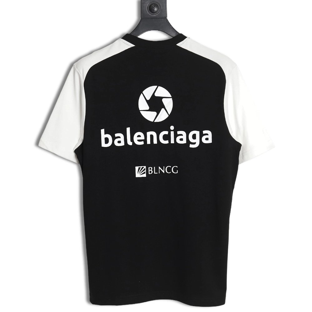 Balenciaga black and white 3M embroidered LOGO short-sleeved T-shirt,All order with free shipping Balenciaga