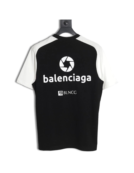 Balenciaga black and white 3M embroidered LOGO short-sleeved T-shirt,All order with free shipping Balenciaga