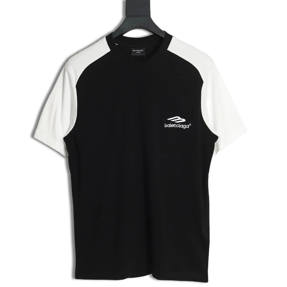 Balenciaga black and white 3M embroidered LOGO short-sleeved T-shirt,All order with free shipping Balenciaga