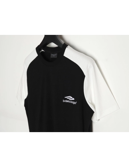 Balenciaga black and white 3M embroidered LOGO short-sleeved T-shirt,All order with free shipping Balenciaga