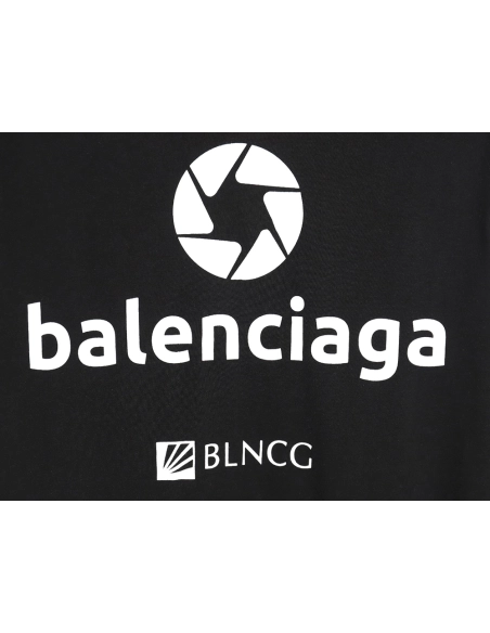 Balenciaga black and white 3M embroidered LOGO short-sleeved T-shirt,All order with free shipping Balenciaga