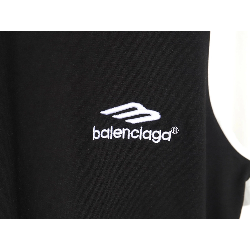Balenciaga black and white 3M embroidered LOGO short-sleeved T-shirt,All order with free shipping Balenciaga