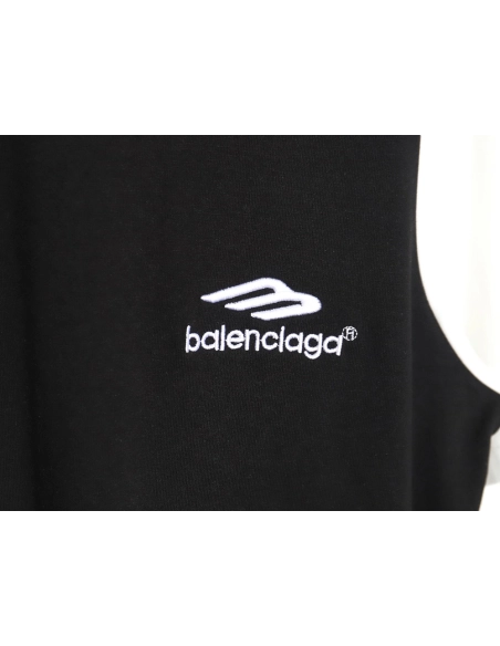 Balenciaga black and white 3M embroidered LOGO short-sleeved T-shirt,All order with free shipping Balenciaga