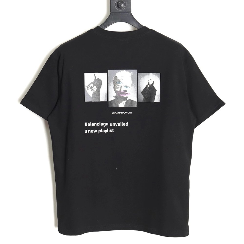 Balenciaga Musical Notes Oil Painting Catwalk Short Sleeve T-shirt TSK1,All order with free shipping Balenciaga