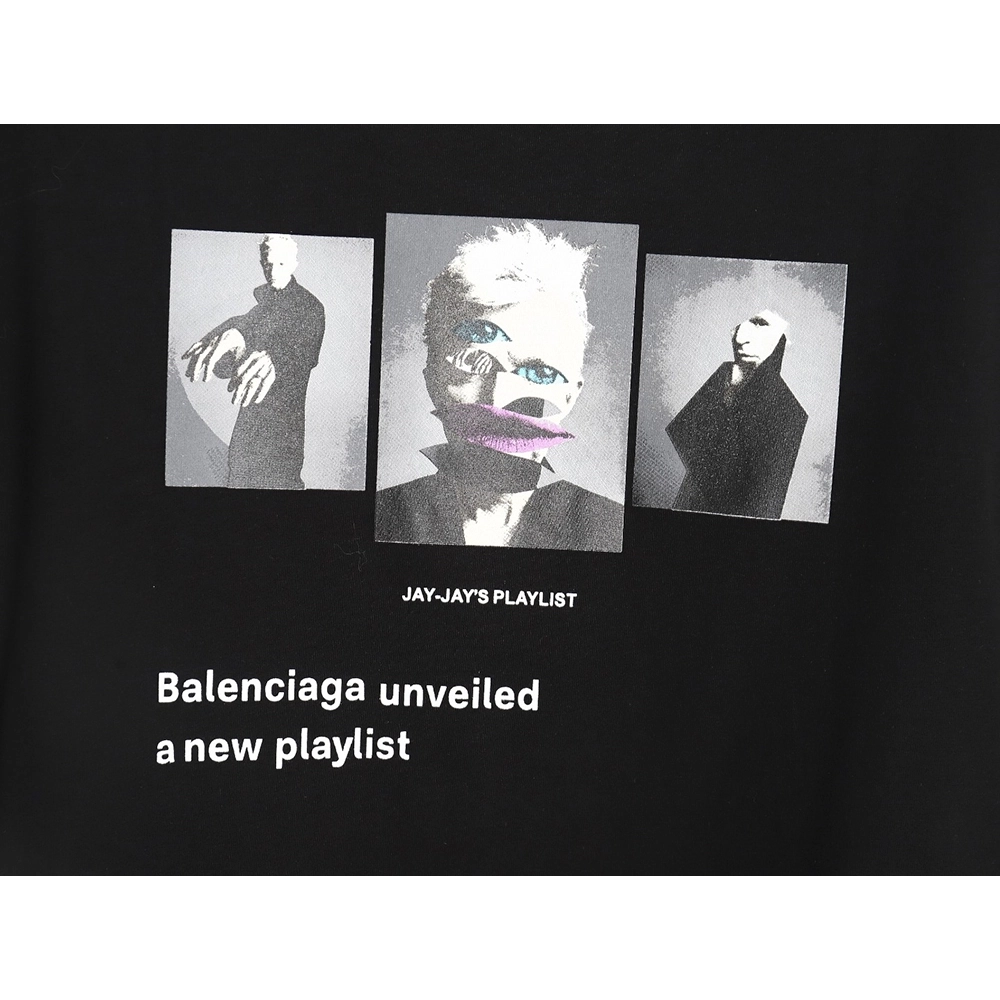 Balenciaga Musical Notes Oil Painting Catwalk Short Sleeve T-shirt TSK1,All order with free shipping Balenciaga