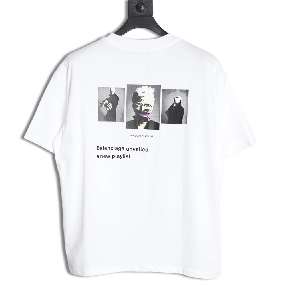 Balenciaga Musical Notes Oil Painting Catwalk Short Sleeve T-shirt,All order with free shipping Balenciaga
