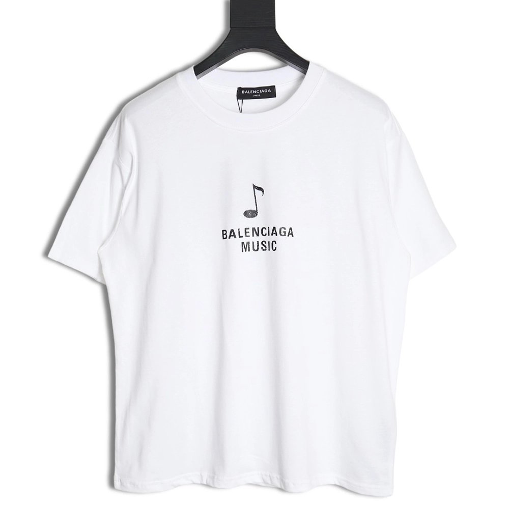 Balenciaga Musical Notes Oil Painting Catwalk Short Sleeve T-shirt,All order with free shipping Balenciaga