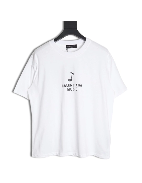Balenciaga Musical Notes Oil Painting Catwalk Short Sleeve T-shirt,All order with free shipping Balenciaga