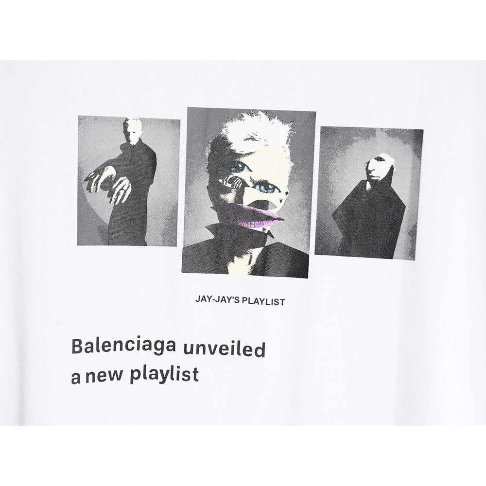Balenciaga Musical Notes Oil Painting Catwalk Short Sleeve T-shirt,All order with free shipping Balenciaga