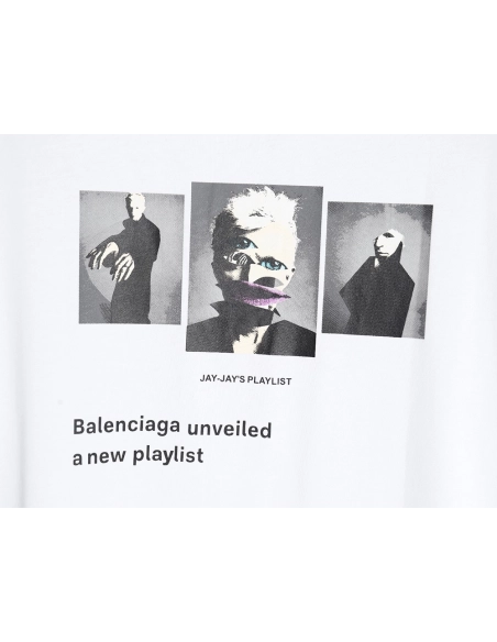 Balenciaga Musical Notes Oil Painting Catwalk Short Sleeve T-shirt,All order with free shipping Balenciaga