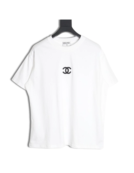Chanel Double C Heavy Embroidery T-shirt Short Sleeve,All order with free shipping Chanel