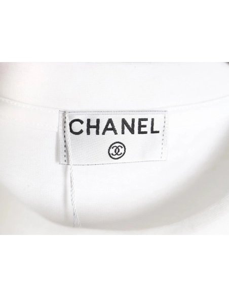Chanel Double C Heavy Embroidery T-shirt Short Sleeve,All order with free shipping Chanel