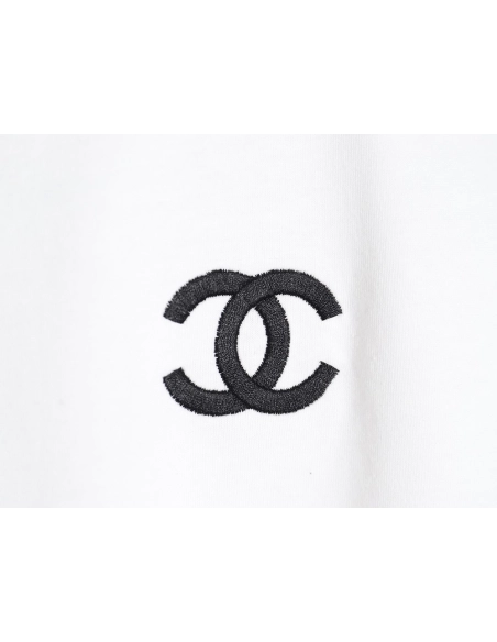 Chanel Double C Heavy Embroidery T-shirt Short Sleeve,All order with free shipping Chanel