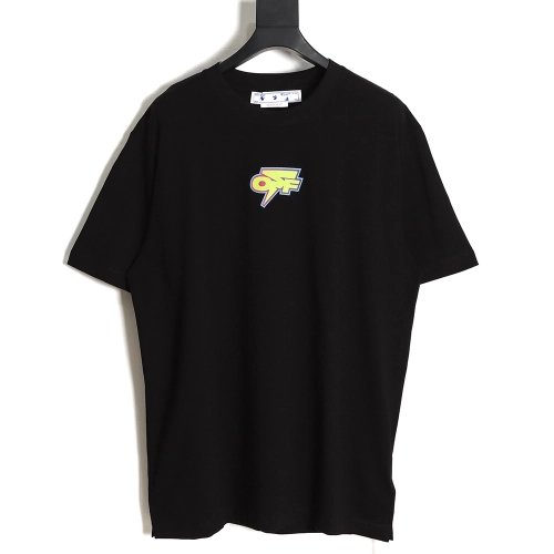 OFF-WHITE OW deformed 3D three-dimensional colorful graffiti arrow short-sleeved T-shirt,All order with free shipping Off White