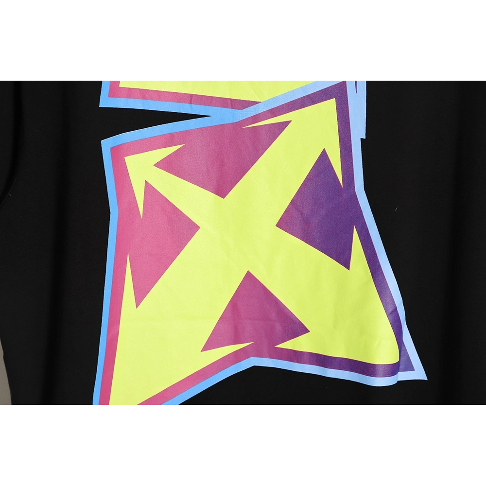 OFF-WHITE OW deformed 3D three-dimensional colorful graffiti arrow short-sleeved T-shirt,All order with free shipping Off White