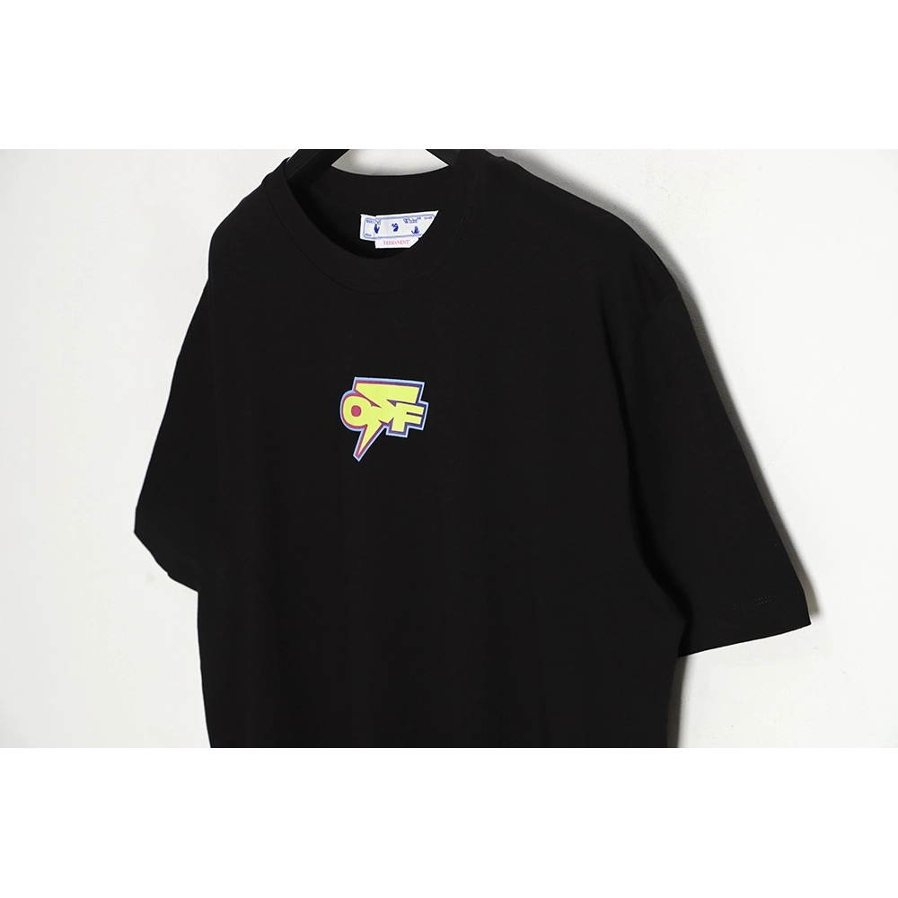 OFF-WHITE OW deformed 3D three-dimensional colorful graffiti arrow short-sleeved T-shirt,All order with free shipping Off White