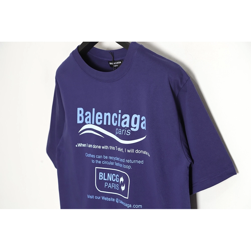 Balenciaga Balenciaga new environmental protection series wave LOGO short-sleeved T-shirt TSK2,All order with free shipping Bale
