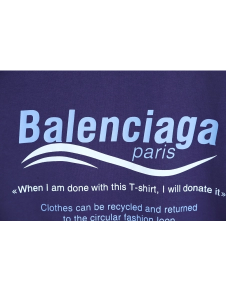 Balenciaga Balenciaga new environmental protection series wave LOGO short-sleeved T-shirt TSK2,All order with free shipping Bale