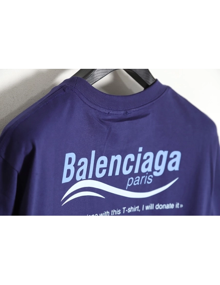 Balenciaga Balenciaga new environmental protection series wave LOGO short-sleeved T-shirt TSK2,All order with free shipping Bale