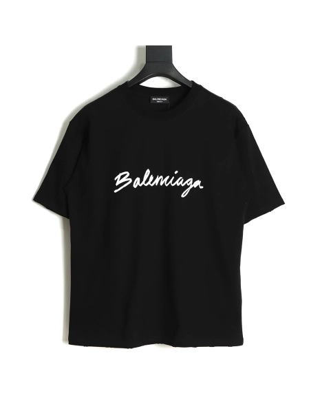Balenciaga 22SS cursive signature letter T-Shirt TSK1,All order with free shipping Balenciaga
