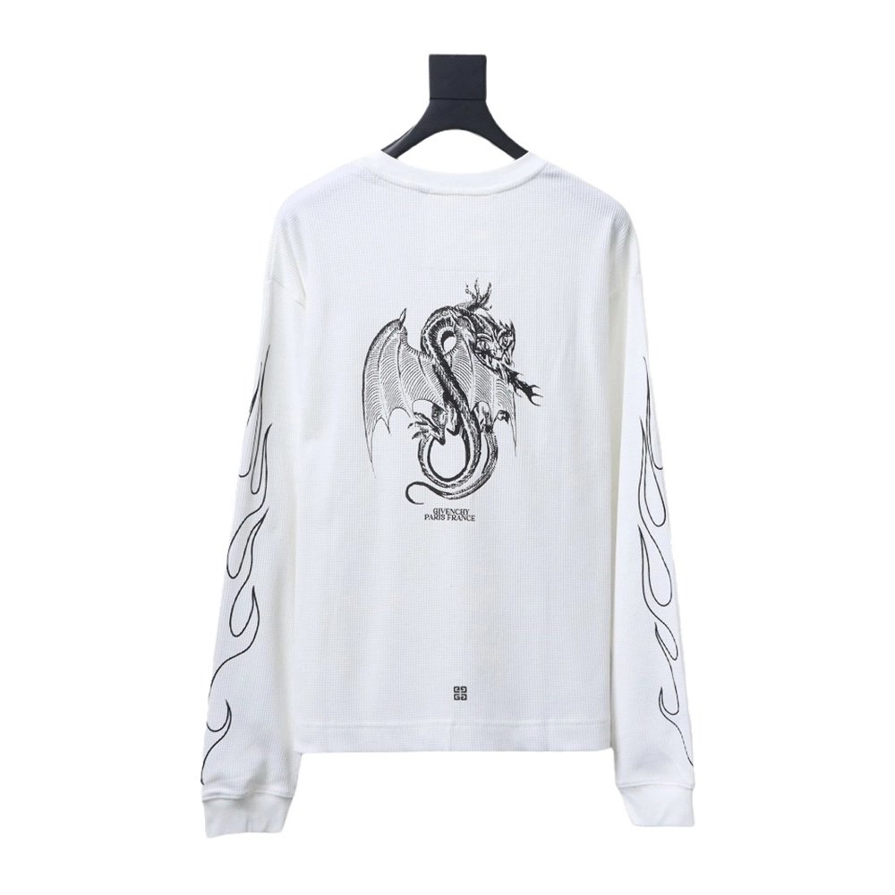 Givenchy Dragon Year Limited Edition Waffle Long Sleeve T-shirt TSK1,All order with free shipping Givenchy