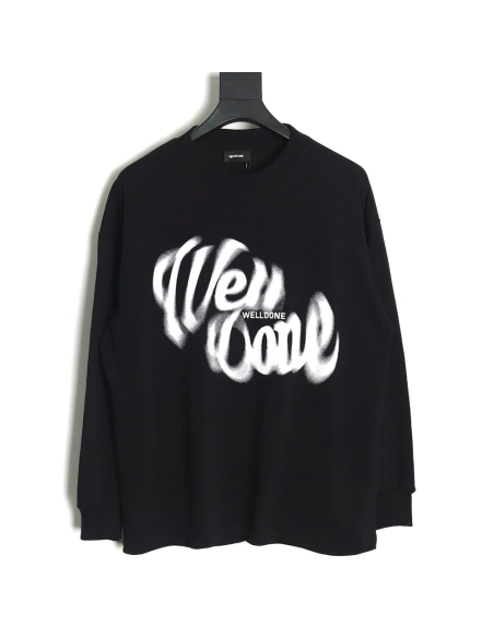 We11 Done dynamic letter print long-sleeved T-shirt,All order with free shipping We11done