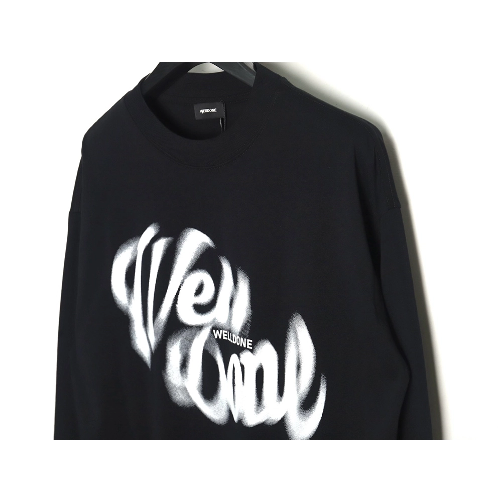 We11 Done dynamic letter print long-sleeved T-shirt,All order with free shipping We11done