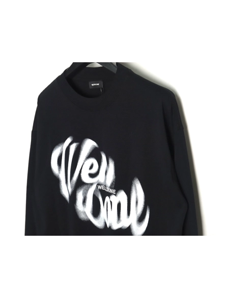 We11 Done dynamic letter print long-sleeved T-shirt,All order with free shipping We11done