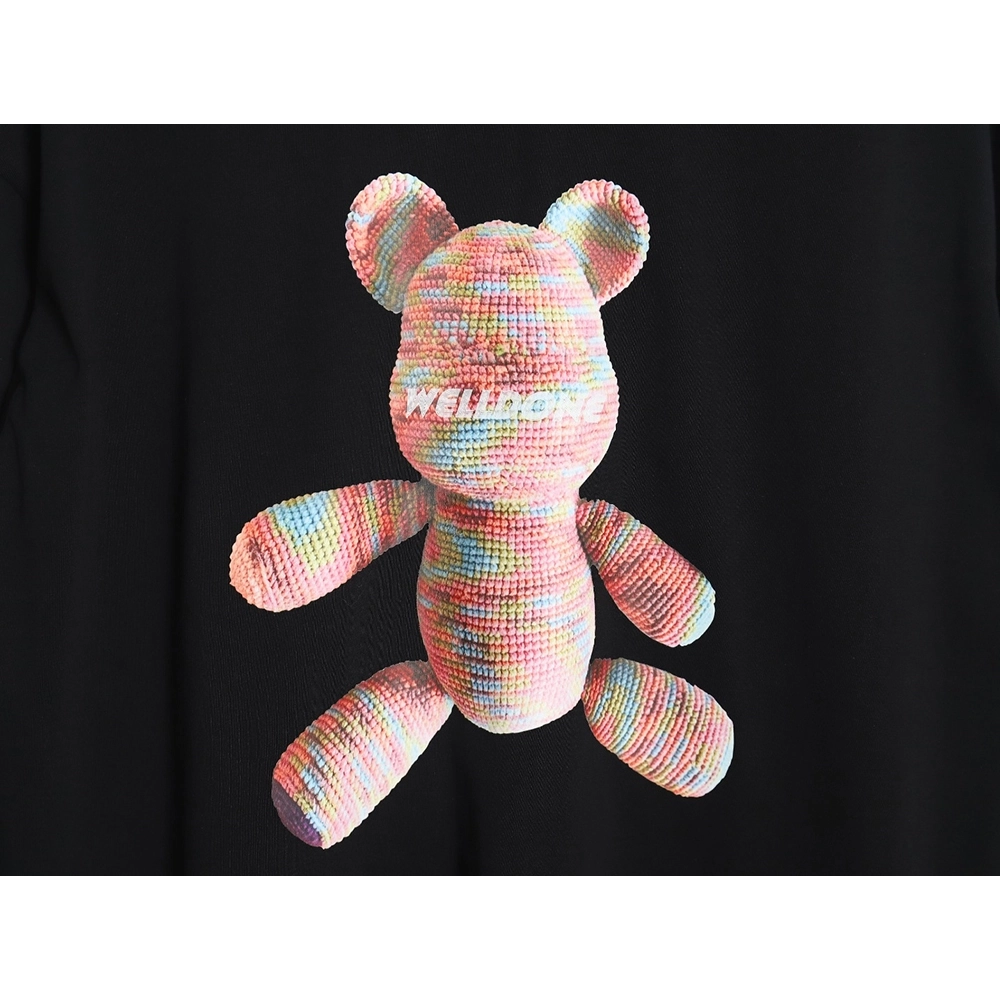 We11 Done wool bear print long-sleeved T-shirt,All order with free shipping We11done