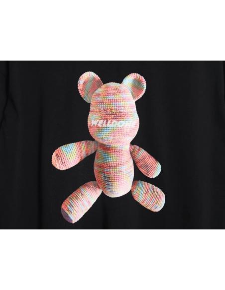 We11 Done wool bear print long-sleeved T-shirt,All order with free shipping We11done
