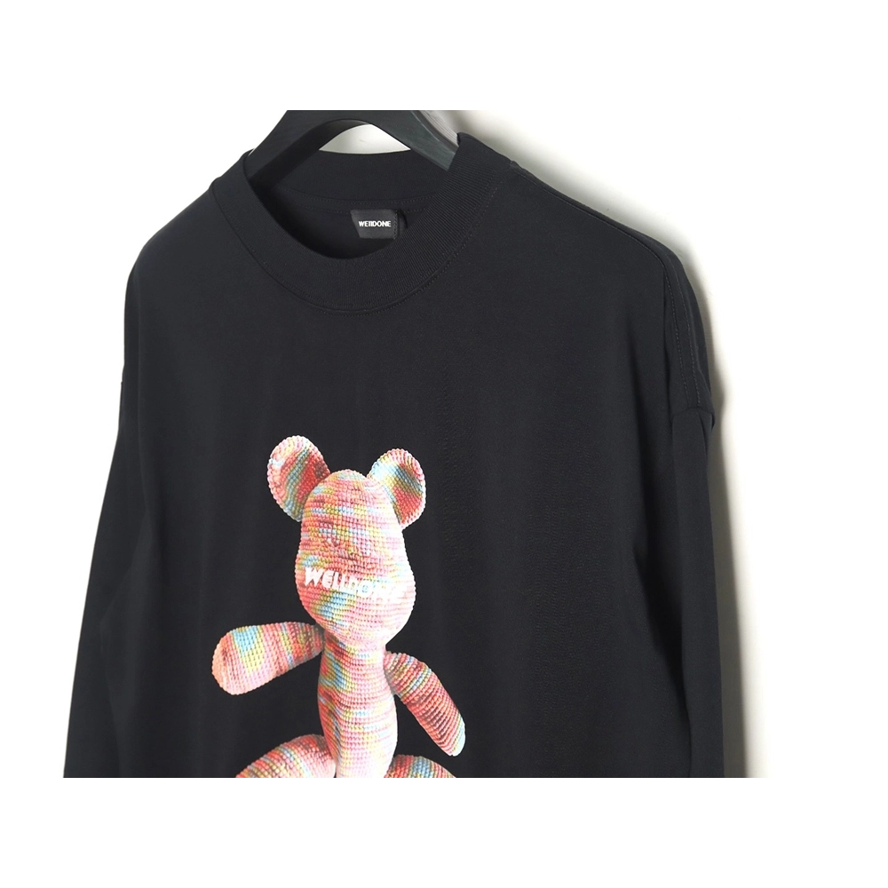 We11 Done wool bear print long-sleeved T-shirt,All order with free shipping We11done