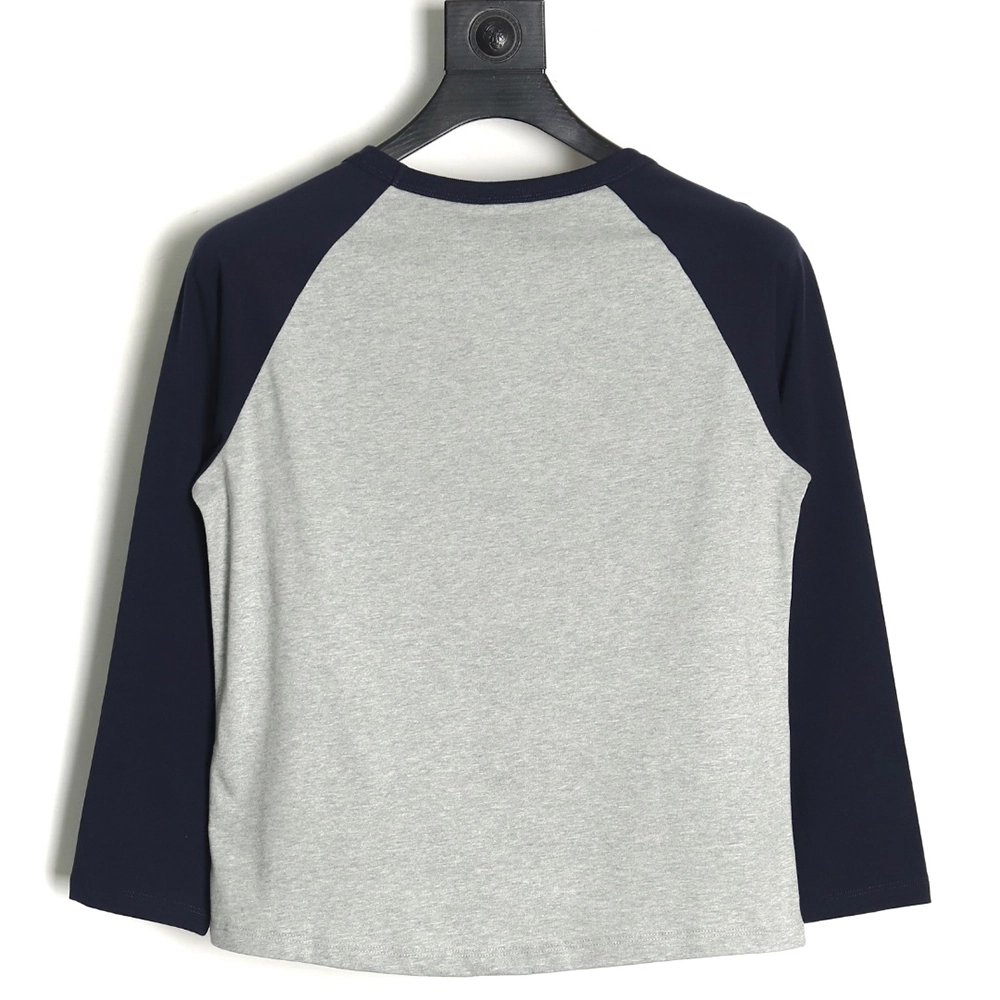 Celine flocked letter patchwork long-sleeved T-shirt TSK1,All order with free shipping Celine