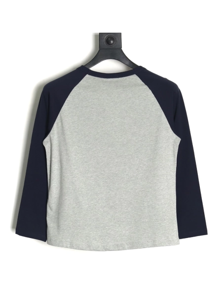 Celine flocked letter patchwork long-sleeved T-shirt TSK1,All order with free shipping Celine